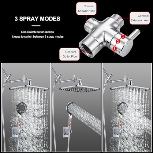 Filtered Shower Head 12 Square Rain Combo