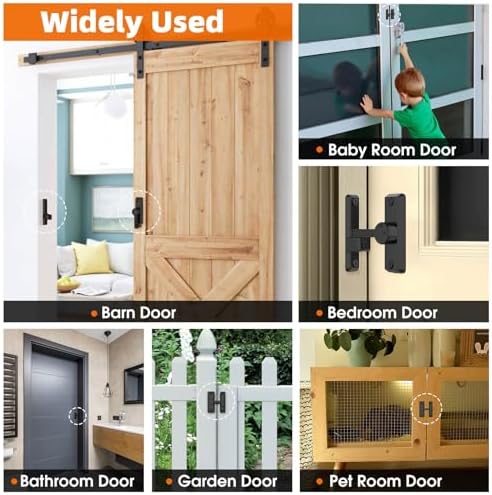 Sturdy Barn Door Lock with Multiple Installations