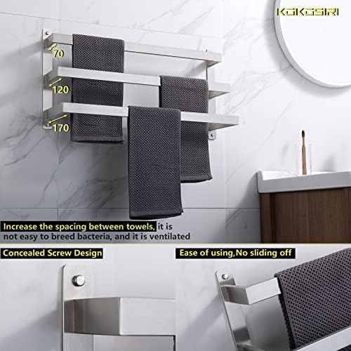KOKOSIRI 3-Tier Towel Shelf Brushed Nickel