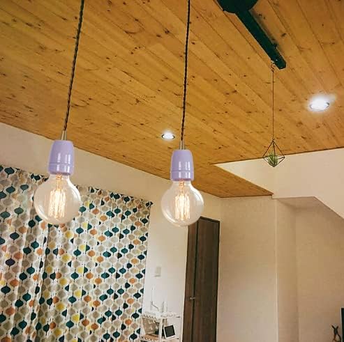 KAYYELAMP Purple E26 Ceramic Track Pendant Light Set of Three