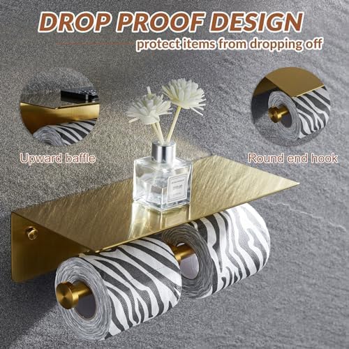 APLusee Double Toilet Paper Holder with Phone Shelf 1