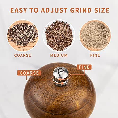 XWXO Oak Wood Salt Pepper Grinder Set - Pack of 2