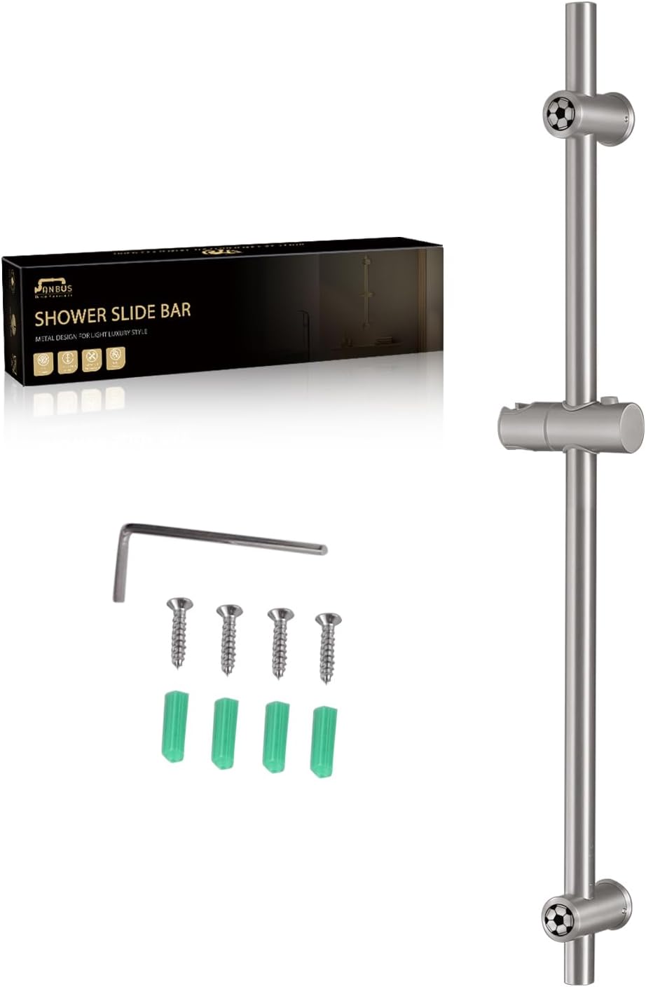 Adjustable and Rust-Resistant Handheld Shower Slide Bar for Bathroom Use