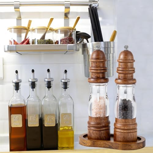BINHAI Salt and Pepper Wood Mill Rest Tray