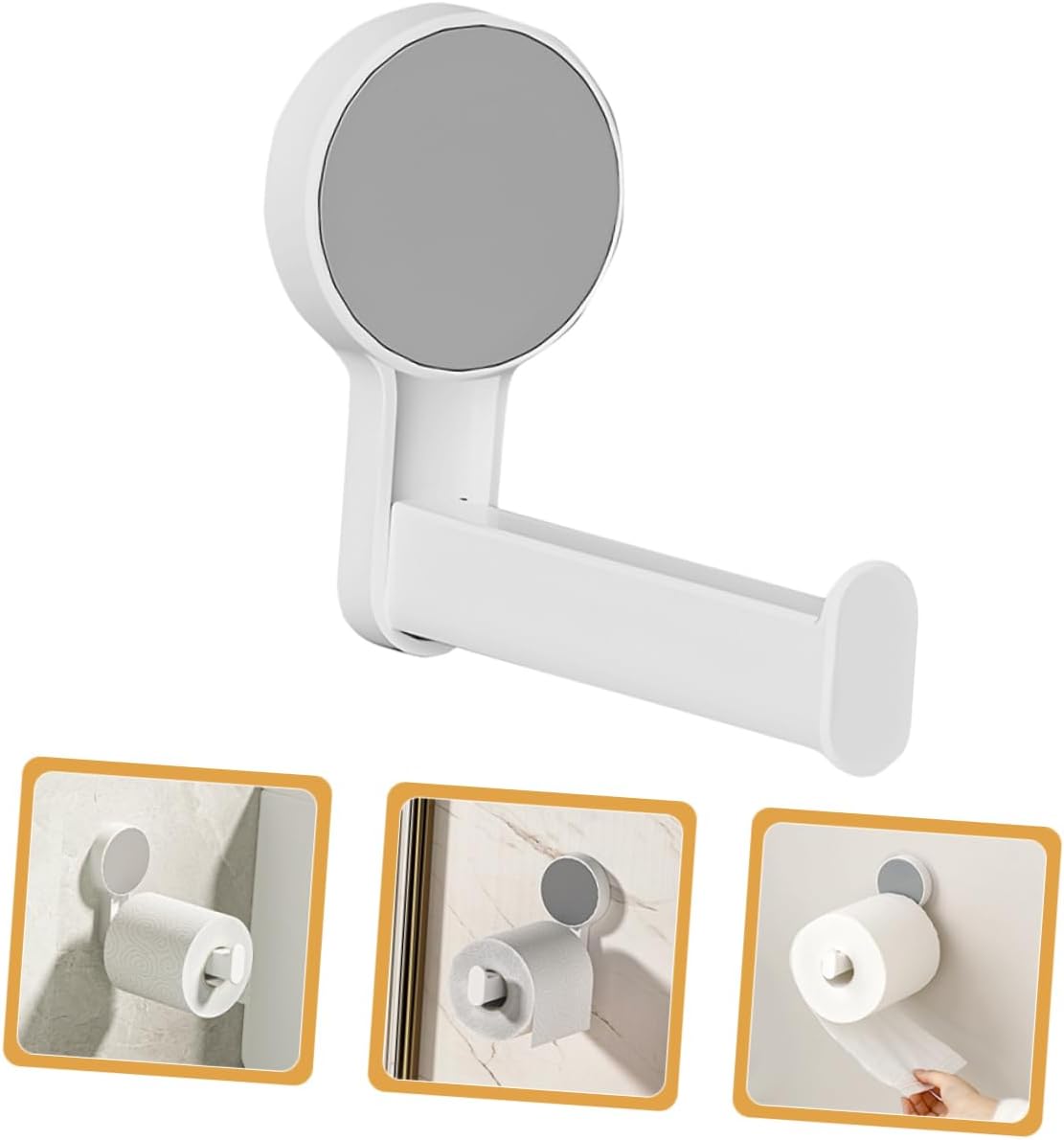 Homoyoyo Toilet Paper Holder Wall Mount Space-Saving White Dispenser