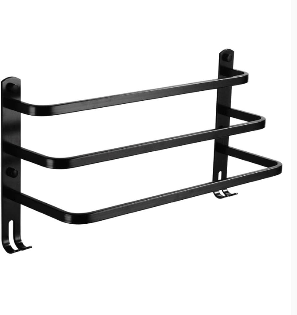Black Aluminum Three Layer Towel Bar Holder 1
