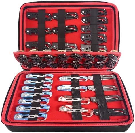 62 Pocket Knife Display Case with 10 Knife Sleeves