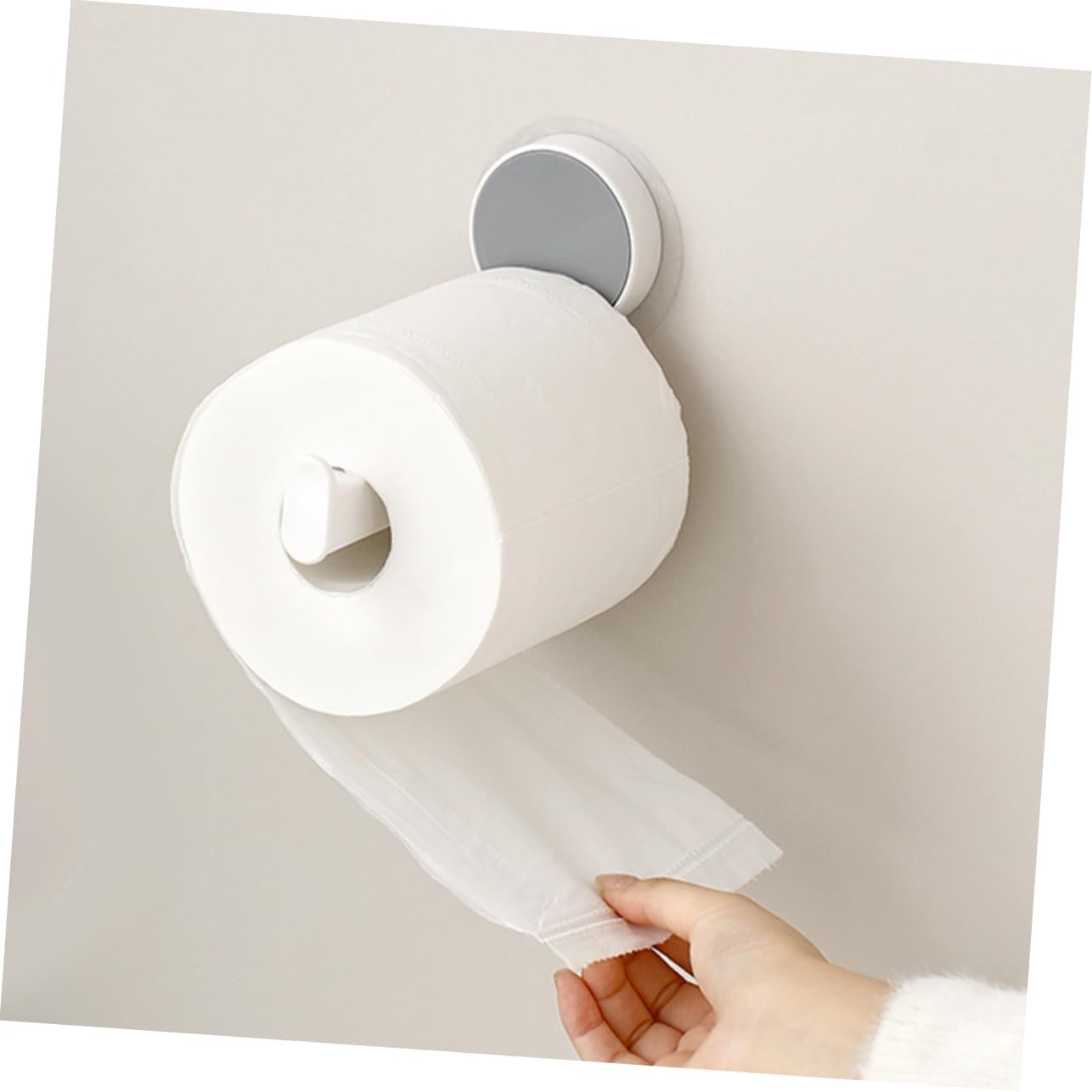 Homoyoyo Toilet Paper Holder Wall Mount Space-Saving White Dispenser