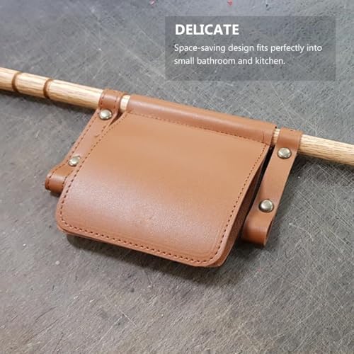 Cabilock Farmhouse Paper Towel Holder Brown Pu Leather Design
