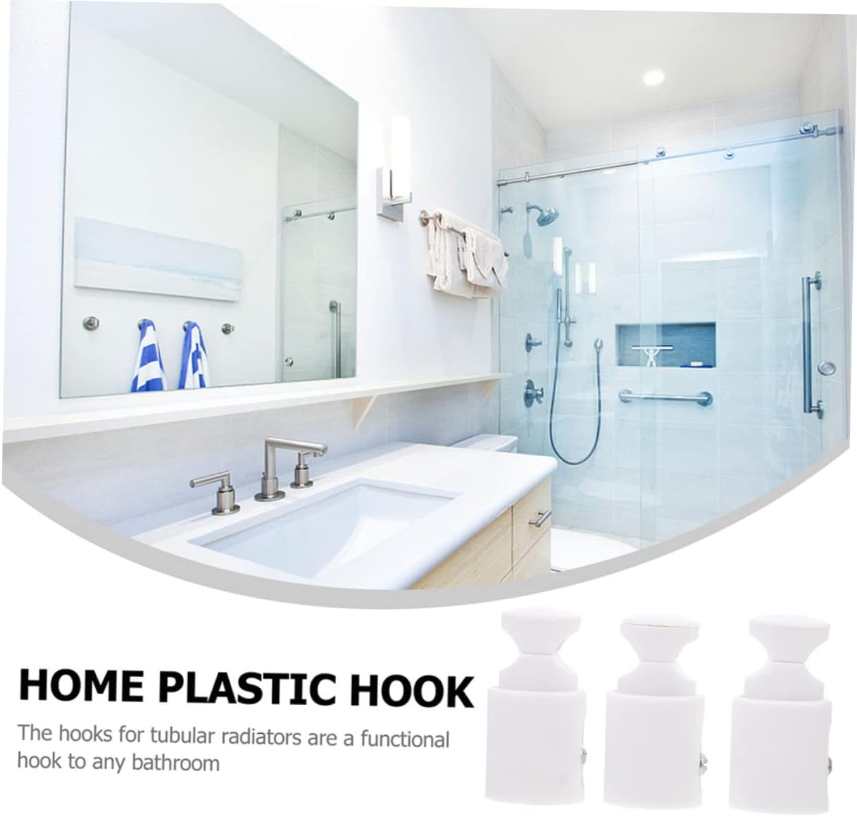 Hohopeti Bathroom Shower Hooks Set of 3 Space-Saving Towel Holders