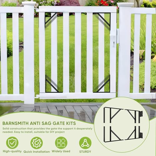 Heavy-Duty Anti-Sag Gate Bracket Set Stainless Steel Precision-Welded Hinges
