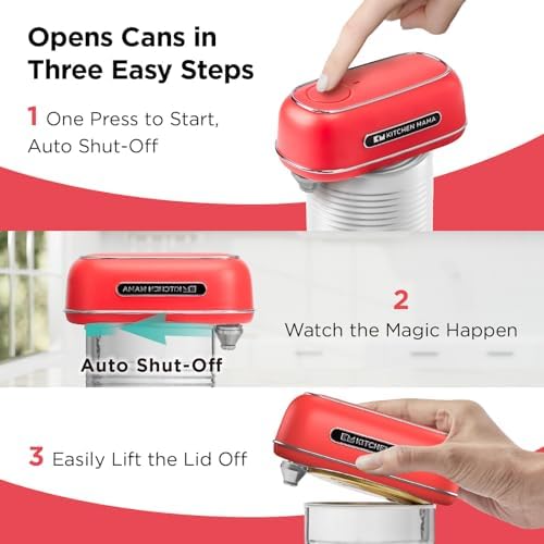 Kitchen Mama Orbit One Electric Can Opener Red