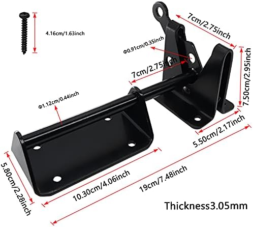 Durable Outswinging Gate Latch with Gravity Security Cable Puller Black