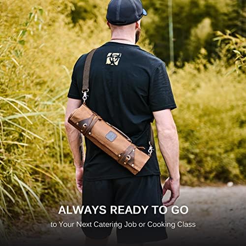 KYOKU Chef Knife Roll Bag with 10 Slots and 3 Holders