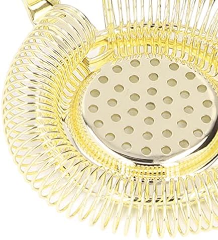 Stainless Steel Cocktail Strainer with Removable Spring 8x37in Gold