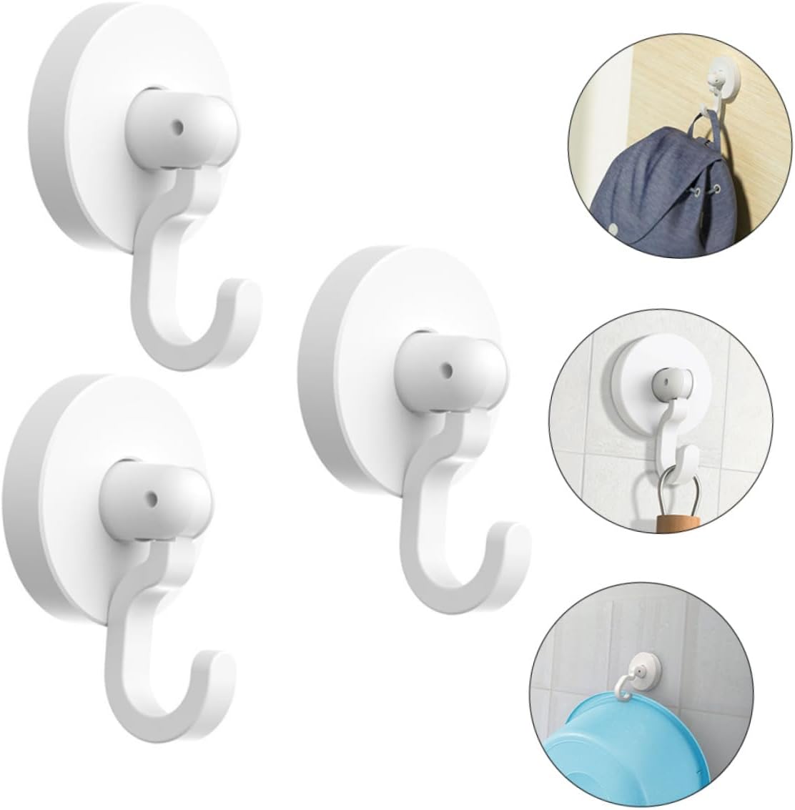 PRETYZOOM 3pcs Adhesive Hooks for Shower and Kitchen 1
