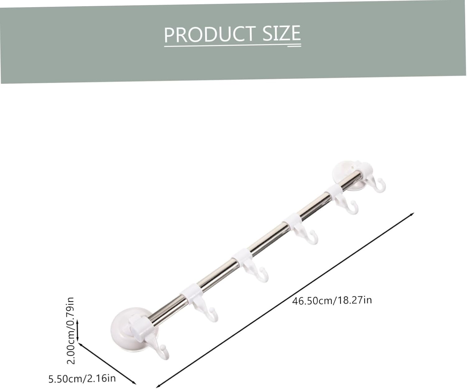 Holibanna Stainless Steel Suction Cup Towel Holder with 6 Hooks