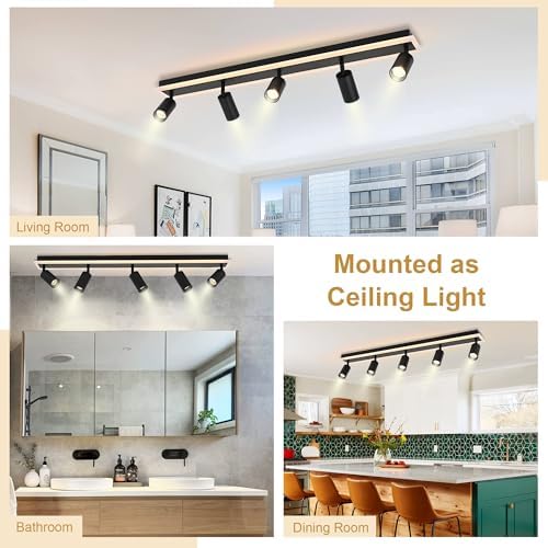 TODOLUZ 5-Light LED Track Light Fixtures Black