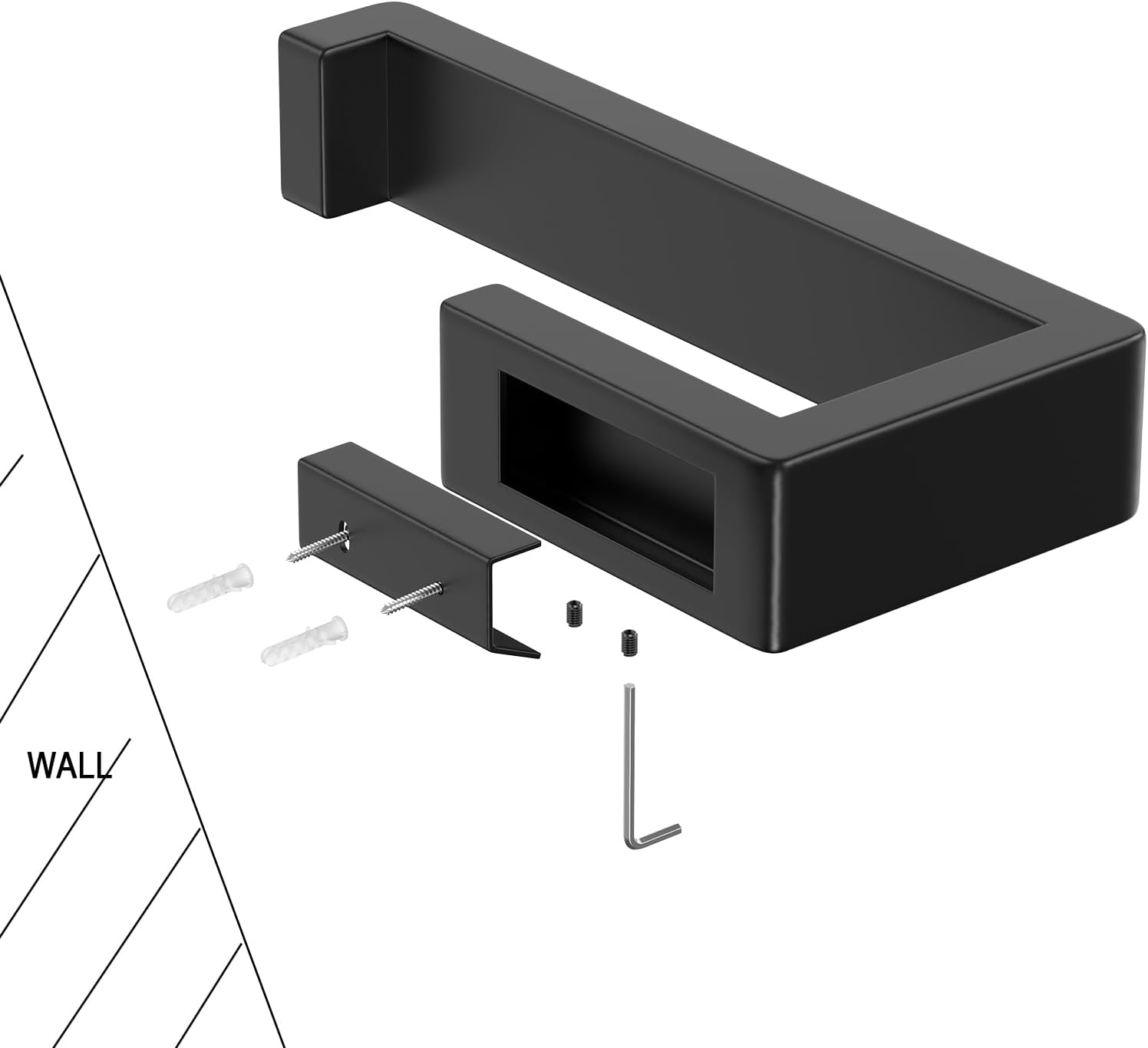 HUFEEOH Matte Black Toilet Paper Holder Wall Mount