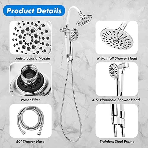 Luxury Handheld Shower Head with Rainfall Option