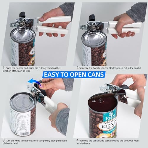 Wonforic Heavy Duty Stainless Steel Can Opener with Bottle Opener