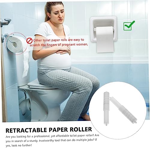 DOITOOL 4 Pcs Wall Mounted Toilet Paper Holder with Spring Loaded Spindle