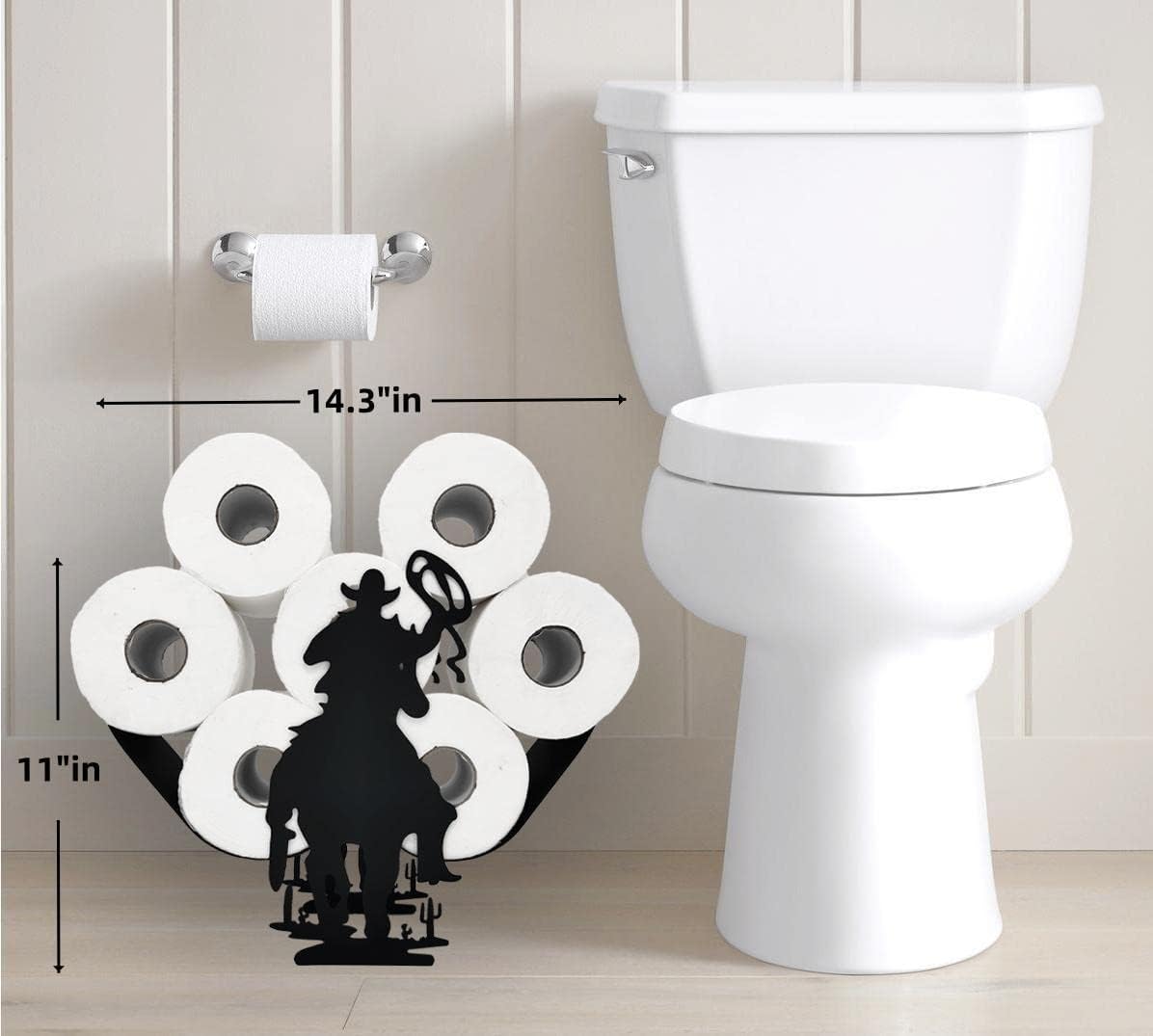 Coolboy Cowboy Black Metal Toilet Paper Holder