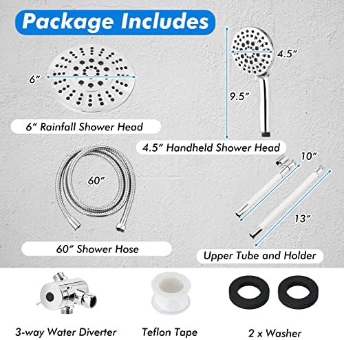 Luxury Handheld Shower Head with Rainfall Option