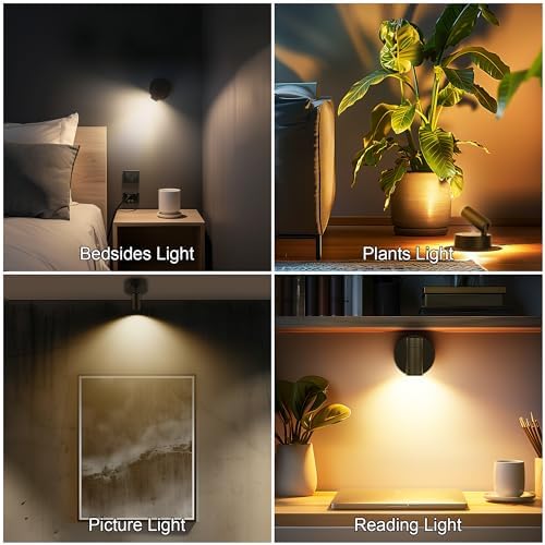 2-Pack Rechargeable LED Spotlight with Remote Control