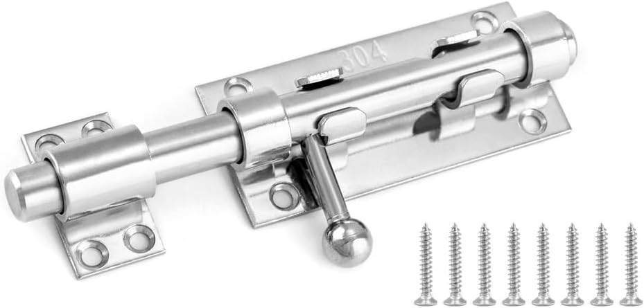 QWORK 8-Pack Sliding Bolt Gate Latch