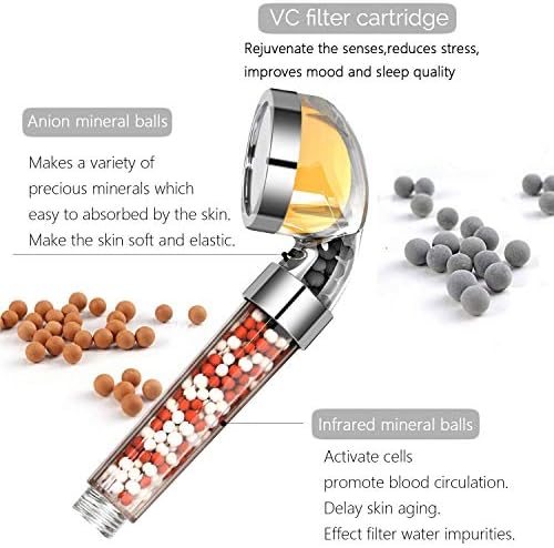 Vitamin C shower head with mineral stone technology
