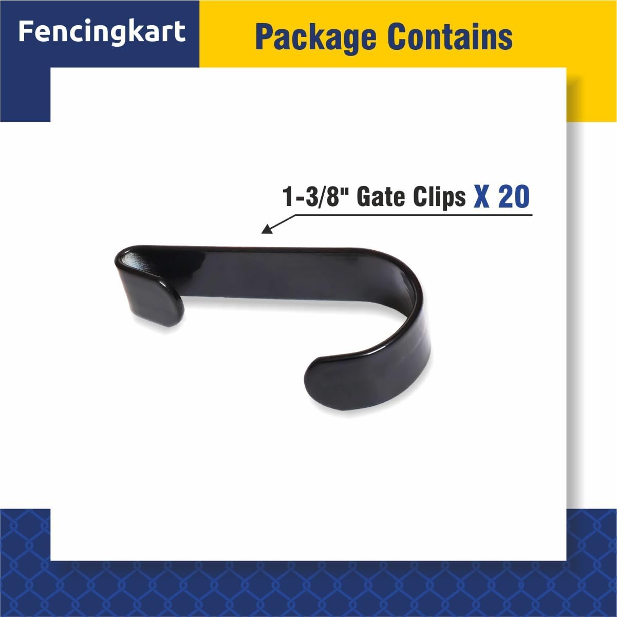 FencingKart Kennel Panel Clip Bands Secure Chain Link Fences Gates in Black
