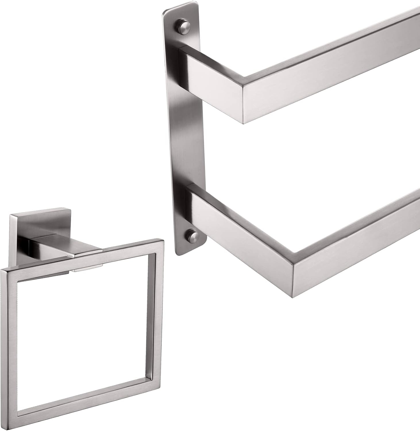 KOKOSIRI 32 Inches 2-Tier Ladder Towel Rack Brushed Nickel B5008BR-L32B3004BR
