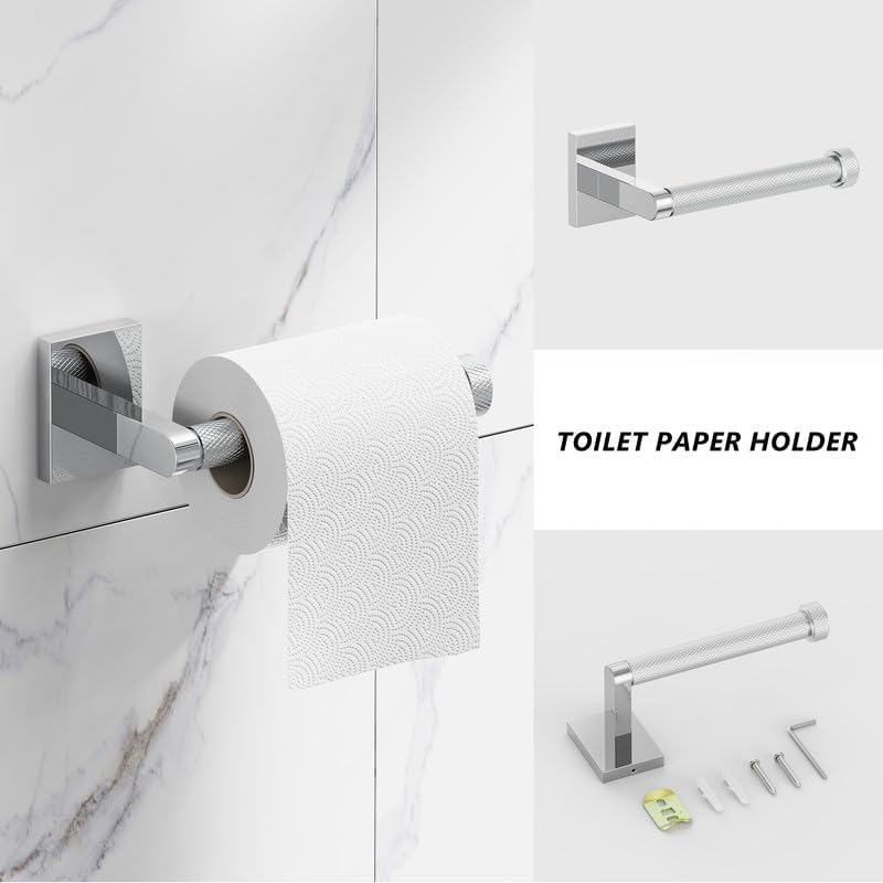 ROOMTEC Toilet Paper Holder Brushed Nickel Wall Mount