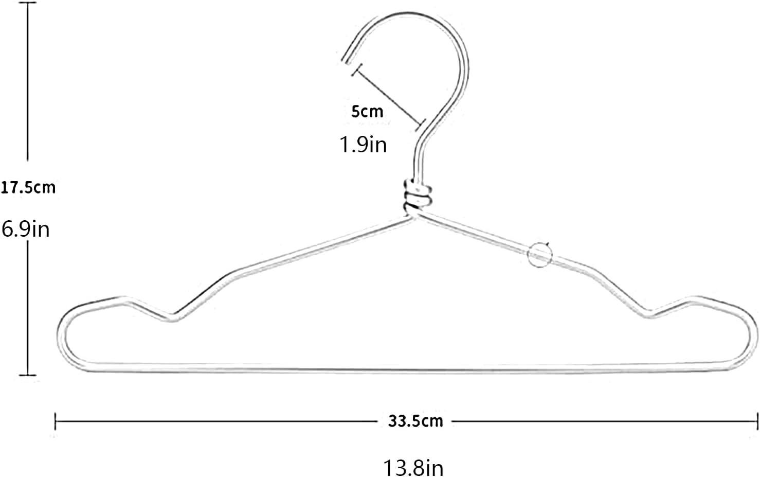 TBLOTYD 20-Pack Metal Hangers for Kids and Adults