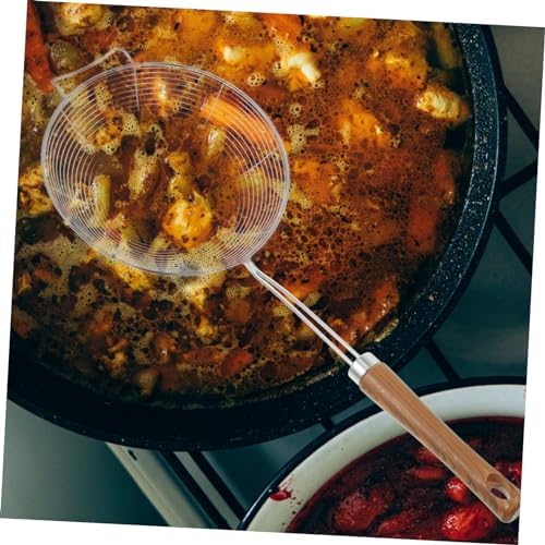 304 Stainless Steel Colander with Wooden Handle Spider Skimmer