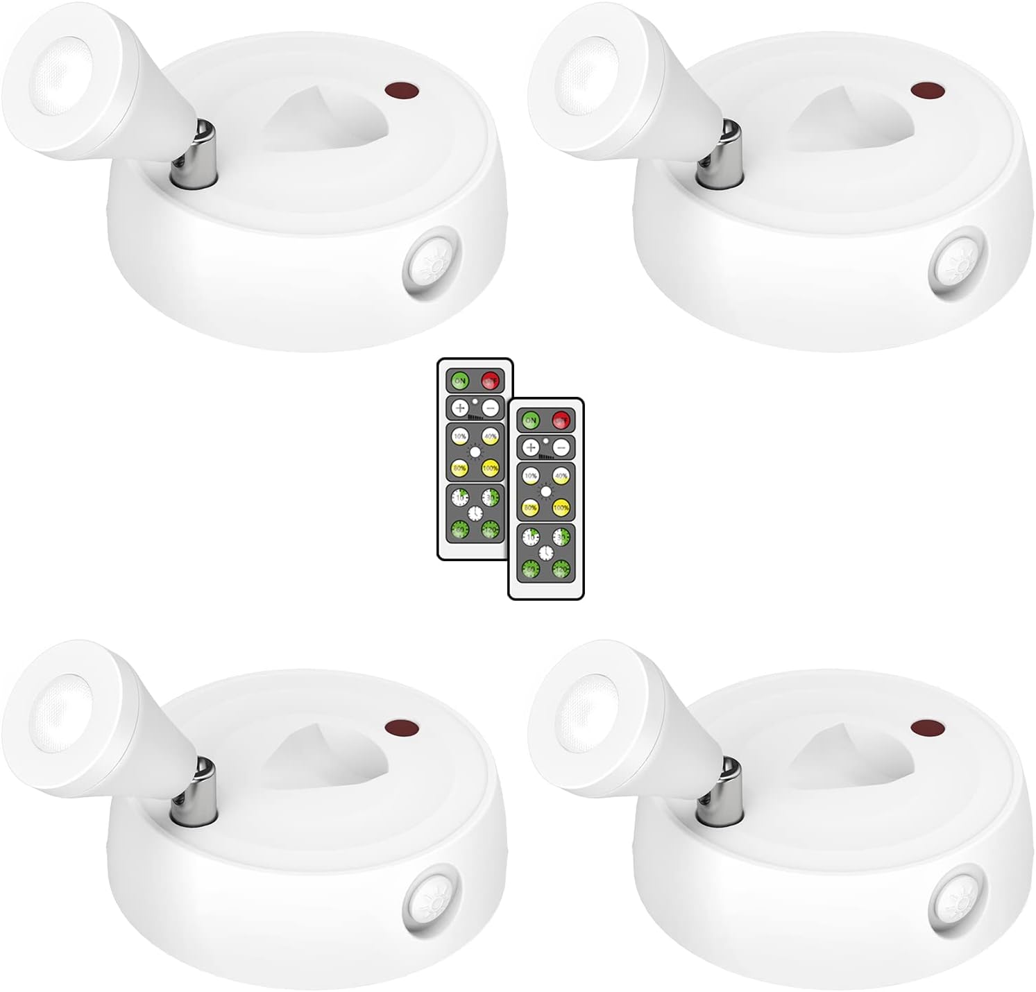 Olafus 4 Pack Wireless Spotlight Indoor LED Lights