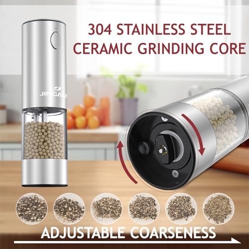 JINGASA Electric Salt Pepper Grinder Set with USB Charging