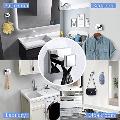 TQKAG Square Towel Ring Hooks for Bath and Kitchen