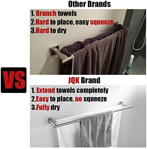 JQK Double Bath Towel Bar Matte Black