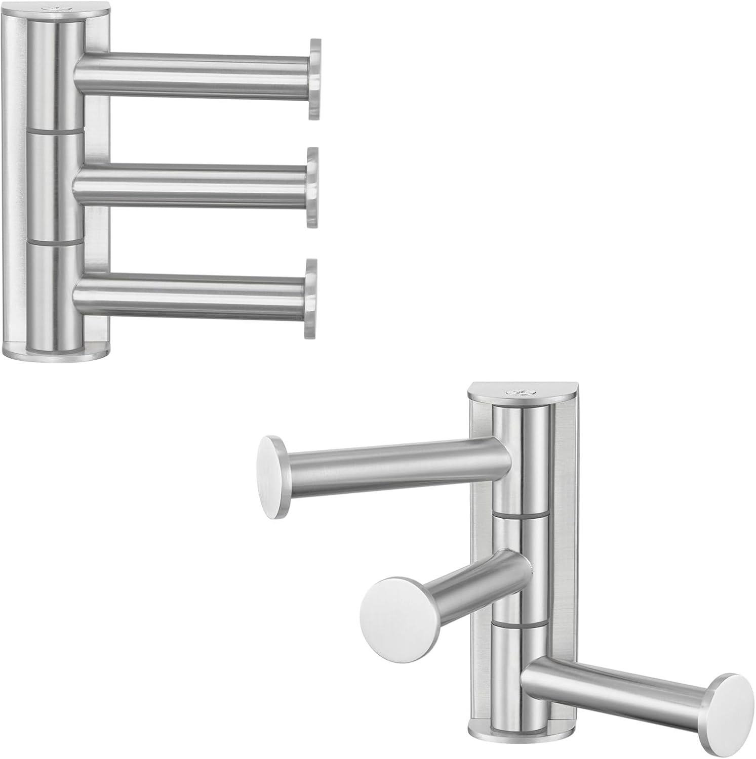 Angle Simple 2 Pack Towel Hook Swivel Brushed Nickel