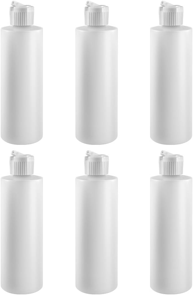 South Beach Crafts 8 Oz Plastic Cylinder Bottles Flip Top Pack of 12