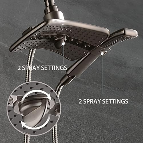 BRIGHT SHOWERS 10-Inch Extendable Shower Arm with Dual Spray Heads