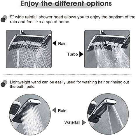 BRIGHT SHOWERS Dual shower head combo with grab bar