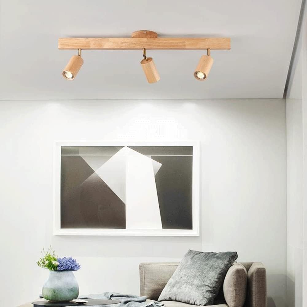 BTSOAR 3-Light Rotatable Wooden Ceiling Spotlight