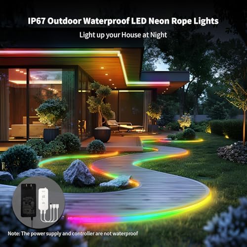 52FT BUNACET LED Neon RGBIC Strip Lights with Remote APP Control