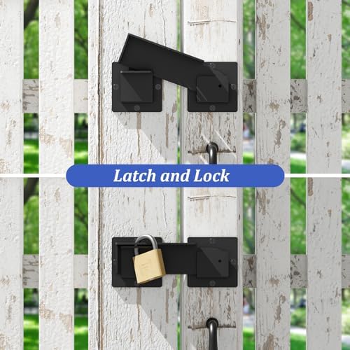 Sturdy 35mm Heavy Duty Gate Latch Lock Set with Matte Black Finish