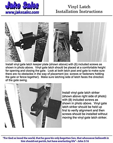 Jake Sales Free Shipping Vinyl Fence Gate Hardware Kit White