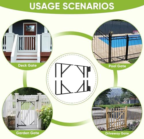 Heavy-Duty Anti-Sag Gate Bracket Set Stainless Steel Precision-Welded Hinges