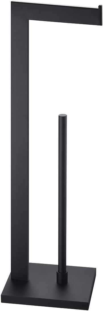 Miyili Matte Black Free Standing Toilet Paper Holder